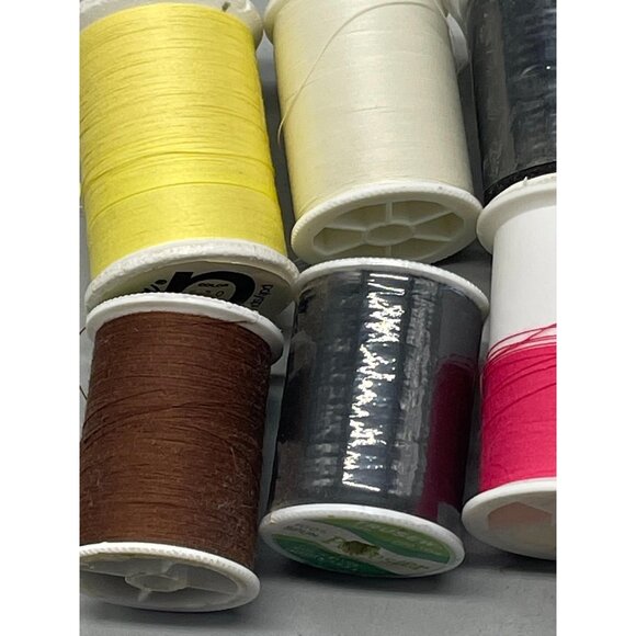 10 spools of polyester thread varying colors and sizes yellow white READ - Picture 6 of 6